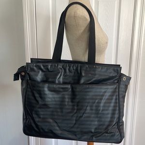 Mary Kay consultant cosmeticscbag black tote stripes vintage 1990s